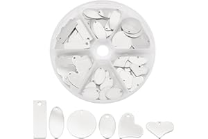 PH PANDAHALL PandaHall Elite - 1 boite de 60pcs pendentifs en acier inoxydable de grade 304, pour bracelets, boucles d'oreilles, breloques - Couleur de l’acier inoxydable, formes diverses, Mix-1, 9-20mm*17.5*23mm