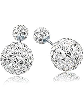 findout Sterling silber kristall Doppel Perlen Ohrringe (f1511)
