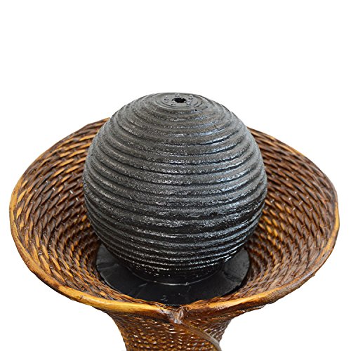 SOLAR GARTENBRUNNEN BRUNNEN SOLARBRUNNEN SPRINGBRUNNEN ZIERBRUNNEN VOGELBAD WASSERFALL GARTENLEUCHTE TEICHPUMPE – SPRINGBRUNNEN WASSERSPIEL für Garten, Gartenteich, Terrasse, Teich, Balkon, sehr DEKORATIV, VERBESSERTES MODELL MIT PUMPEN-INSTANT-START-FUNKTION SOLARTEICHDEKORATION, GARTENDEKO, LED-Solar-Set RATTAN mit schwarzer Kugel passend zu RATTAN GARTENMÖBEL RATTANSTÜHLE PFLANZKÜBEL SESSEL RATTANLIEGE SONNENLIEGE SONNENINSEL STRANDKORB LOUNGE GARTENLEUCHTE STEHLAMPE - 4