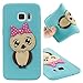 Produktbild Galaxy S7 Silikon Hülle, ZXK CO Weiche Flexible Gel TPU Silikon Handy Hülle Schutzhülle Schale Etui Eule Muster Entwurf Matt Cover Anti-Stoß Kratzfeste für Samsung Galaxy S7 - Blauer Eule Bowknot