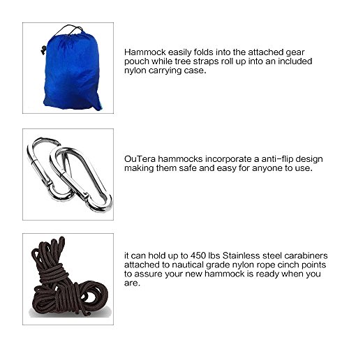 Dual Tragbarer Nylon Fallschirm Multifunktional Camping Schlafsack leicht Hängematte, Reisen, Strand, Innenhof. 142,2 x 271,8 cm Marksman Sackkarre/Handwagen Kapazität mit Deichsel und Seil - 2