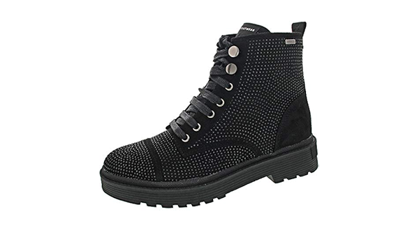 schnürboots in schwarz