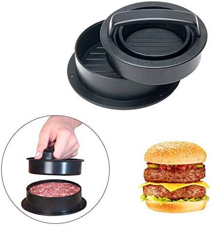 Stuffed Burger Press, EarthSave 3-IN-1 Non-Stick Hamburger Maker Mould Press BBQ Grill DIY Burger Maker Grill for House Made Hamburger BBQ Sausage Sliders Regular Beef Burgers