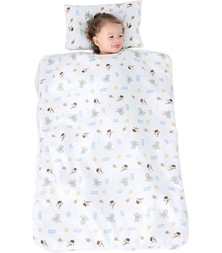 Sac De Couchage Enfant Design Renard - Léger, Compact, 3 Saisons - Avec Matelas Intégré Et Oreiller Amovible