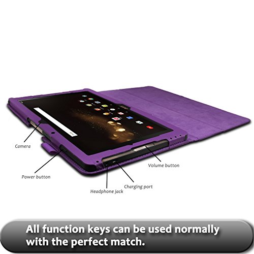 Acer Iconia One 10 B3-A30/A3-A40 Hülle, Infiland Slim Fit Folio PU-lederne dünne Kunstleder Schutzhülle Cover Tasche für Acer Iconia Tab 10 (A3-A40) 25,6 cm (10,1 Zoll Full HD) Tablet-PC/ Acer Iconia One 10 (B3-A30) 25,7 cm (10,1 Zoll HD) Tablet-PC(Lila) - 4