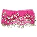Produktbild 1PC Bauchtanz Gürtel Hüfttuch Wrap Gürtel Rock mit 128 Goldmünzen (rosa)