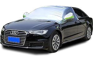 Konnfeir Mitad Cubierta de Coche Todas Las Estaciones para Fundas para Coche Paño Oxford 210D Impermeable para Universal (210D-sedán/Hatchback)