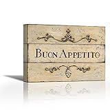 Karmakara BUON Appetito Plaque Print On Canvas Floral Botanical Abstract Art Wall Painting for Living Room, Bedroom, Drawing Room - Ready to Hang Image Size is 11 x 8 Inch