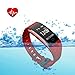 Produktbild Aktivitätstracker Wasserdicht mit Herzfrequenzmesser, Fitnesstracker für Kinder, Damen und Herren, Schlafüberwachung. Armband mit GPS-Tracking für iPhone 7 Plus, Samsung Galaxy S7 und andere Smartphones, rot