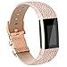 Produktbild Vancle-Lederband für Fitbit Charge 2 Heart Rate, Einstellbares, Comfortables Fitbit Charge 2 Ersatz-Armband (Kein Tracking-Gerät) (Champagne)