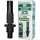 GreenLoop Water Spray Nozzle, 2-in-1 Fits all 3/4" and 1/2" hoses, Adjustable spray, ABS, Water Jet Spray Gun, for High Press