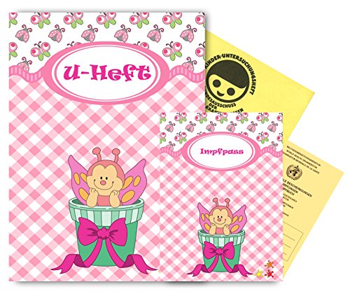 U-Heft Hülle incl. Impfpass Hülle - Schmetterling Motiv 8 - personalisierbar mit Namen