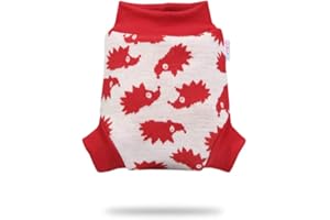 ‎PETIT LULU Petit Lulu Wollüberhose Größe L 100% Merinowolle Stoffwindeln (Igel (rot))
