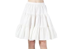 BEAUTELICATE Falda Mujer Algodón Larga Corta Combinación Enaguas para Vestido Boda Antiestática Negro Marfil con Encaje Dobladillo