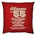 Produktbild Tini - Shirts Radfahrer Deko-Kissen 55.Geburtstag - Sprüche-Kissen Radler 55 Jahre : Dieser Radfahrer ist 55 Bitte helfen Sie ihm aufs Fahrrad - Rad-Sport Zubehör - Kissen mit Füllung - Farbe : rot