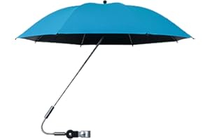Poupangke Kinderwagen-Regenschirm, extra groß, UV-Schutz, LSF 50+, Sonnenschirm mit Klemme, 360 Grad wasserdichter Regenschirm für Kinderwagen, Sonnenschutz für Trolley