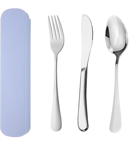 INKULEER Travel Cutlery Set, 18/8 Stainless Steel Cutlery, Reusable Utensils Set