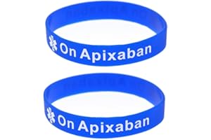 MEDICAL ID ME X2 On Apixaban Medical Alert Wristband Bracelet Blood Thinners Blood Clot Silicone Medical ID PACK OF 2