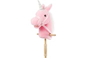 iBonny 36-inch pink horse with good handles and wheels unicorn plush toy