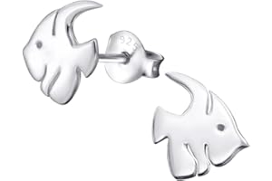 Laimons dziewczęce kolczyki na sztyfcie, biżuteria dziecięca, ryba, mieszkańcy morza, połysk ze srebra wysokiej próby 925