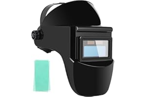 JINGAN Automatisch verdunkelndes Schweißschild, echte Farbe, solarbetriebene Schweißhaube, Schweißschild für automatische Verdunkelung, Komfort, Automobil, Bau, Wartung, Bergbau