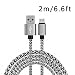 Produktbild Micro-USB Kabel, eyesworld 6.6 ft/2 M Ultra strapazierfähigem High Speed Nylon geflochten Synchronisieren und Aufladen Kabel Synchronisieren und Aufladen für Android-Geräte, Samsung Galaxy S7, S6, Edge, S4, S3, Note 5, 4, 2, Google Nexus, LG, HTC, Nokia, Blackberry und mehr (2m/6.6ft)