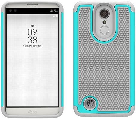 Dooki, LG K10 2017 Case, [High Impact] [Heavy Duty] [Shockproof] [Hybrid 2 In 1] PC+TPU Hard Silicone Rubber Dual Layer Protective Phone Cover Case for LG K10 2017 (Gray)