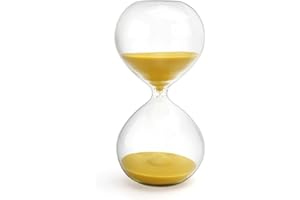 YICH Clessidra grande, 60 minuti, in vetro con clessidra, 1 ora, 6,3 x 6,3 x 13 cm, timer per bambini, scuola, ufficio, casa, scrivania, aula, cucina