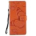 Produktbild Samsung Galaxy A6+ (A6Plus) 2018 Lederhülle, Docrax Handy Hülle Leder Klappbar Brieftasche Schutzhülle mit Kartenfach Magnetisch Stoßfest Handyhülle Flip Case für Samsung Galaxy A6+ (A6 Plus) 2018 - DOKTU45627 Orange