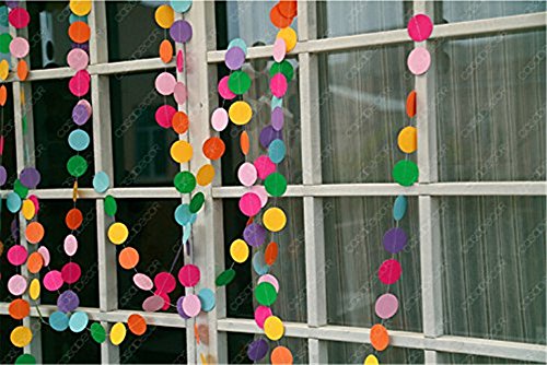 YARBAR Kreis Dots Papier Garland (13 Meter lang) Hochzeits Geburtstags Party Baby Duschen Tischdekoration - 4