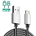 Produktbild Tyken Nylon geflochten Schnelle Charge Lightning USB Kabel (Space Grau, schnelle Aufladung, Ultra lange, 10 ft/3 m * 2) Set von 2