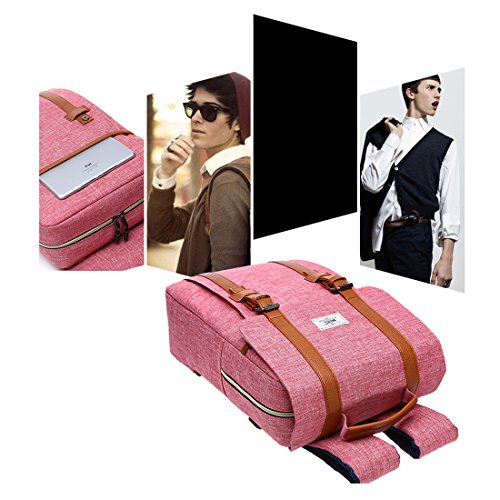 Scheppend Vintage Laptop Rucksack  Rucksack Canvas College Rucksack Schulbeutel f  r Jungen  M  dchen Passend f  r 15-Zoll Laptop Pink