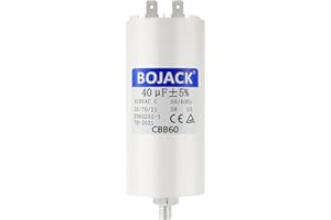 BOJACK CBB60 40uF 450V Condensador de arranque de motor para bomba de piscina 40µF 450Volt 45x90MM Conector M8 50/60Hz