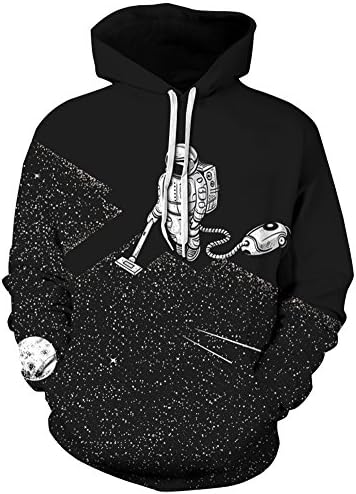 TDOLAH 3D Prints Pullover Jumpers Breathable Hoodies Patterned Sweatshirts For Mens Size S M L XL 2XL 3XL (2XL/3XL, 182astronaut)