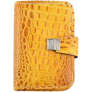 Wöchentlicher Veranstalter in echtem Leder '' Cocco '' 13x19 gelb-Handmade in Italy