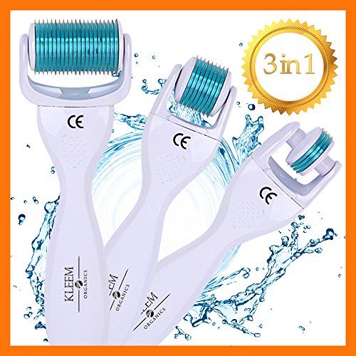 NUEVO Dermaroller Kit 3 en 1 Para la Cara y el Cuerpo - Disminuir Cicatrices de Acné, Arrugas y Líneas Finas, Hiperpigmentación, Celulitis & Estrías