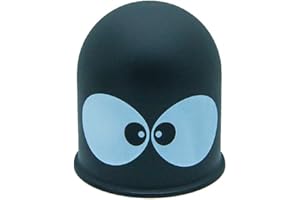 THE COUPLING CAPS Schutzkappe Anhängerkupplung Abdeckkappe Abdeckung Kappe AHK Lustig Geschenkidee Motiv: Big Eyes (Schwarz)