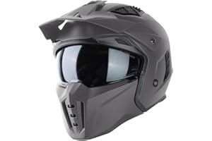 ‎VINZ VINZ Kioto Jethelm / Streetfighter Helm | ECE 22.06 zugelassen | Motorradhelm | Rollerhelm mit Sonnenvisier / Sonnenblende | Jet Helm Mit abnehmbarem Kinnschutz