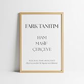 Fark Tanıtım Premium Masif &Ccedil;am &Ccedil;er&ccedil;eve - 3mm MDF Arkalık - 500 Mikron Kırılmaz Şeffaf PVC &Ouml;n Koruma - Şık ve Dayanıklı Duvar 