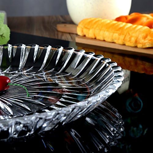 NGNSDEU GNIGFNEW KTVHotel glass tea tray fruit Glass tray [Cake pan] creative fashion fruit fight-A