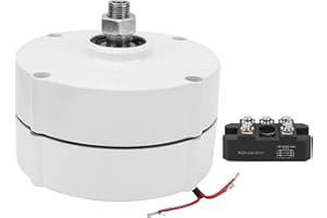 WALFRONT Générateur à Aimant Permanent 400W 550r / M Générateur à Aimant Permanent à Courant Alternatif Triphasé Coque en Alliage D'aluminium Générateur de Moteur électrique(Avec redresseur 12V)