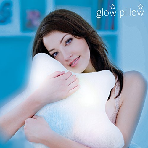 Hasëndad Glow Pillow Almohada LED Estrella, Poliéster, Blanco, 33.5x12x35 cm