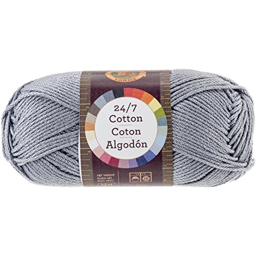Lion Brand Yarn Company-Matassa di filato in cotone, in puro cotone, colore: argento