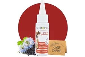 MEDIDOG Natürlicher Spot On – 50 ml – Zeckenabwehr für alle Hunde-Rassen – gebrauchsfertige Lösung ohne schädliche Chemie