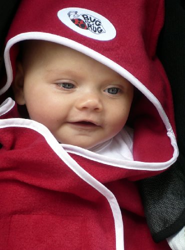 Bug in a Rug Sling Blanket and Fleece Pramsuit (Small, Red)