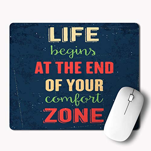 iKraft Life Begins at The End of Your Comfort Zone Quotes Printed Mouse Pad- Personalized Mouse Pad- Standard Size