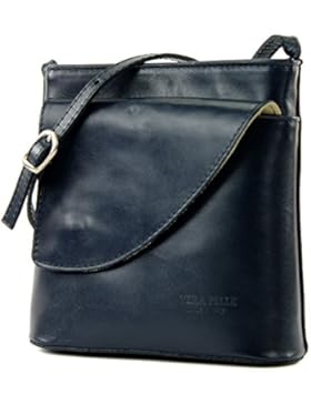 modamoda de - ital. Ledertasche kleine Damentasche Schultertasche Girl Umhängetasche D17