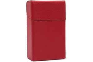Obastyle Custodia per Pacchetto di Sigarette Regular e Slim in Pelle PU, Portasigarette 20 sigarette per Uomo e Donna, Magnetico e Soft Touch (Rosso, Regular)