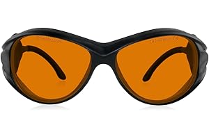 FREEMASCOT OD 6+ 190nm-490nm Wavelength UV light/Anti Blue Light Blocking Safety Glasses for 405nm, 445nm, 450nm,473nm Laser Light