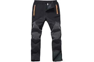 Gash Hao Herren Wasserdicht Winddicht Wanderhosen Ski Hosen Warme Softshellhosen Winter Outdoorhose Snowboardhose Trekkinghose Reißverschluss unten am Bein Hosen